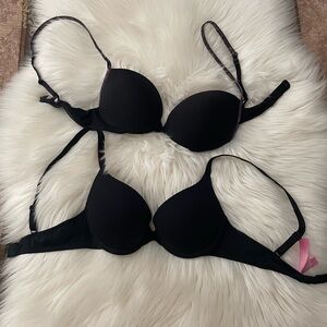 Victoria's Secret Black T-Shirt Bras Duo